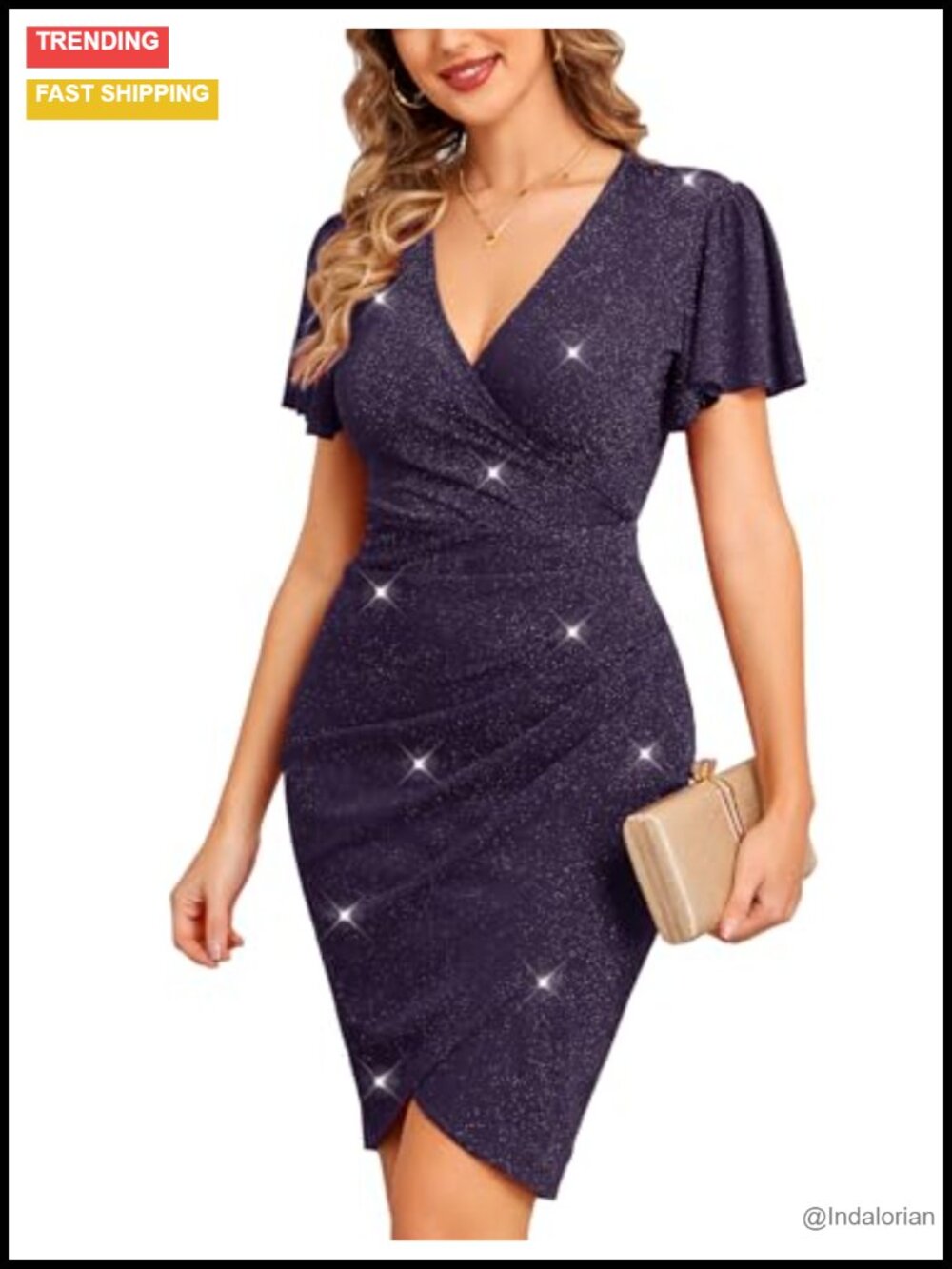 Sparkly Glitter Ruched Bodycon Mini Dress
